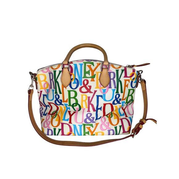 Dooney & Bourke Retro Grafica Shoulder Bag Colorful Satchel Vachetta Crossbody - Picture 6 of 12